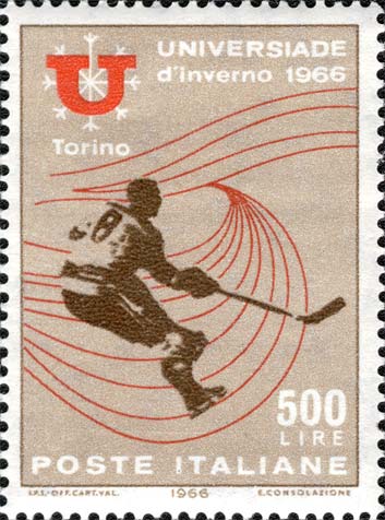 Francobollo Giocatore di Hockey su Ghiaccio -  1966