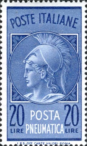 Francobollo Testa di Minerva Entro un Ovale -  1966