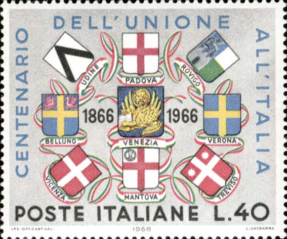 Francobollo Stemmi di Città del Nord Italia -  1966