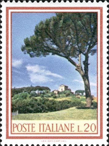 Francobollo Pino sul Colle Palatino -  1966