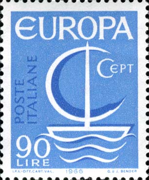 Francobollo Imbarcazione Stilizzata -  1966