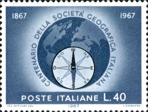 Francobollo Globo e Bussola -  1967