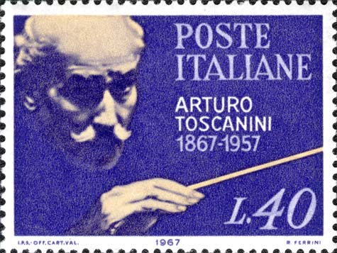 Francobollo Ritratto di Arturo Toscanini -  1967