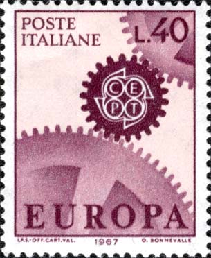 Francobollo Ruote Dentate -  1967
