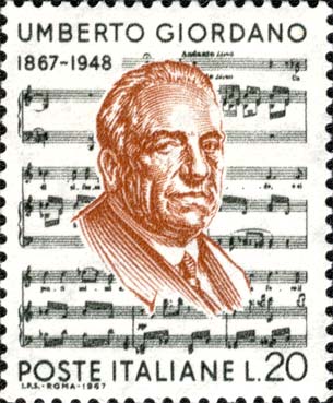 Francobollo Ritratto di Umberto Giordano -  1967