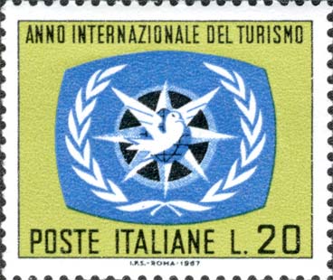 Francobollo Emblema dell'Anno Internazionale del Turismo -  1967