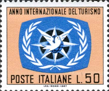 Francobollo Emblema dell'Anno Internazionale del Turismo -  1967