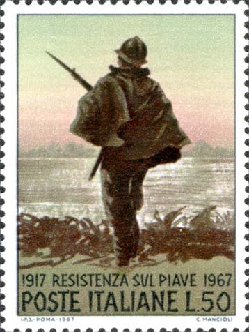 Francobollo Fante Italiano sulla Sponda del Piave -  1967
