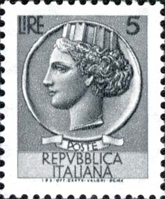 Francobollo Antica Moneta Siracusana -  1968