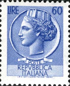 Francobollo Antica Moneta Siracusana -  1968