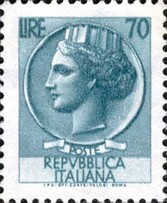 Francobollo Antica Moneta Siracusana -  1968