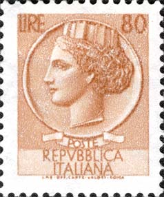 Francobollo Antica Moneta Siracusana -  1968