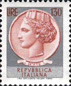 Francobollo Antica Moneta Siracusana -  1968