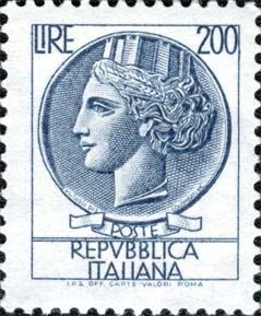 Francobollo Antica Moneta Siracusana -  1968