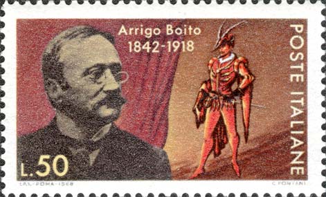 Francobollo Ritratto di Arrigo Boito -  1968