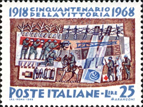 Francobollo Scena di Battaglia -  1968