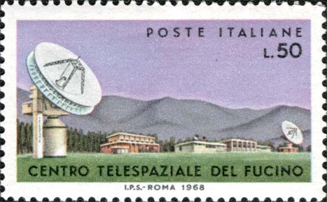 Francobollo Veduta del Centro del Fucino -  1968