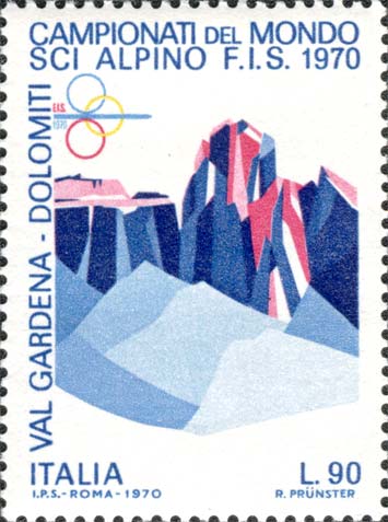 Francobollo Monte Sassolungo, in Val Gardena -  1970