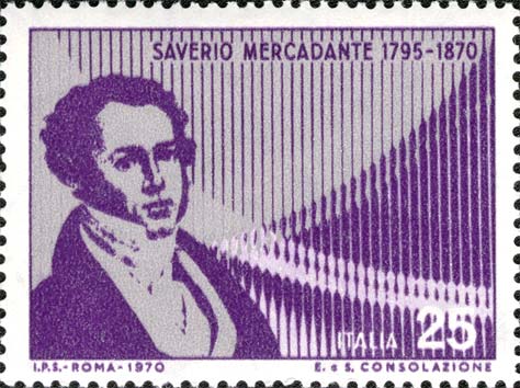 Francobollo Ritratto di Mercadante -  1970