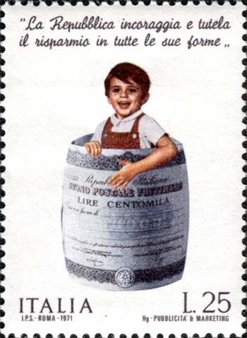 Francobollo Buono Postale che Avvolge un Bambino -  1971