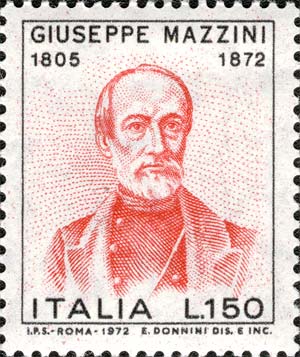 Francobollo Ritratto di Giuseppe Mazzini -  1972
