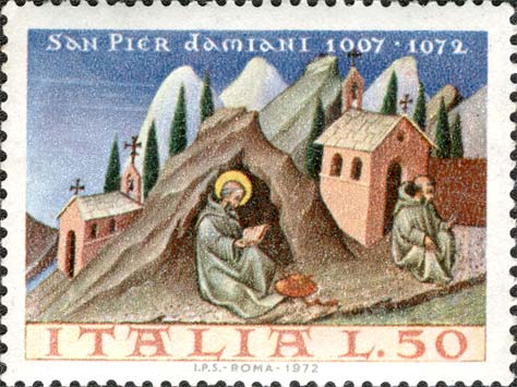 Francobollo Rinuncia di San Pier Damiani del Cappello Cardinalizio -  1972