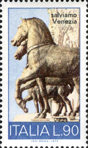 Francobollo Cavalli di Bronzo della Basilica di San Marco -  1973