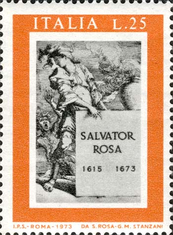 Francobollo Acquaforte di Salvator Rosa -  1973