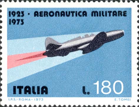 Francobollo Aereo a Reazione Campini-Caproni -  1973