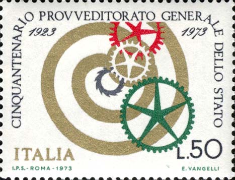 Francobollo Ruote Dentate -  1973