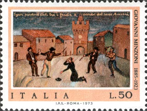 Francobollo Agguato a Don Minzoni -  1973
