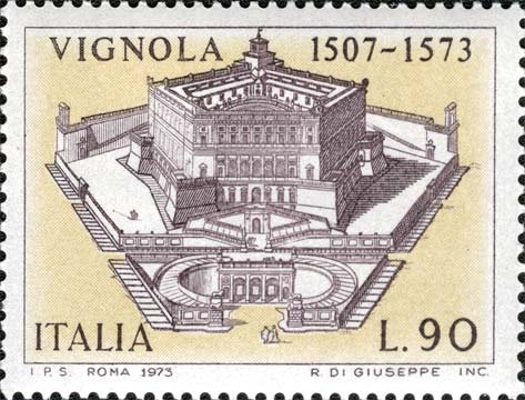 Francobollo Palazzo Farnese, a Caprarola -  1973