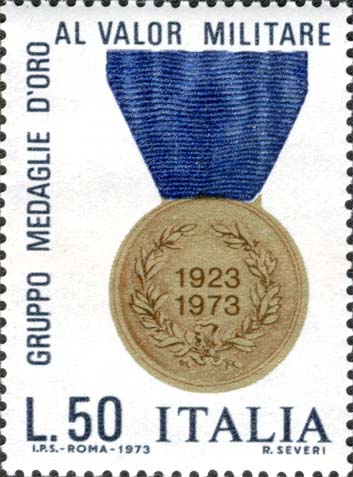 Francobollo Medaglia d'Oro al Valore Militare -  1973