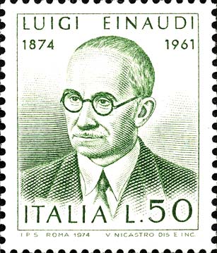 Francobollo Ritratto di Luigi Einaudi -  1974