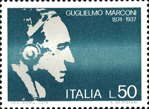 Francobollo Ritratto di Guglielmo Marconi -  1974