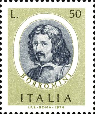 Francobollo Borromini -  1974