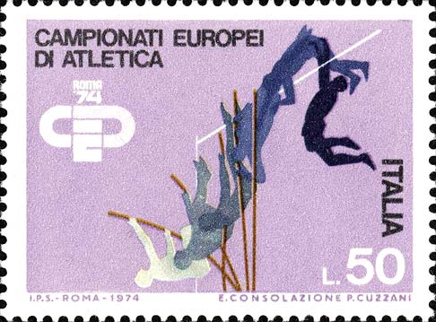 Francobollo Salto con l'Asta -  1974