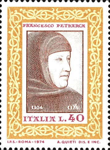 Francobollo Ritratto di Francesco Petrarca -  1974