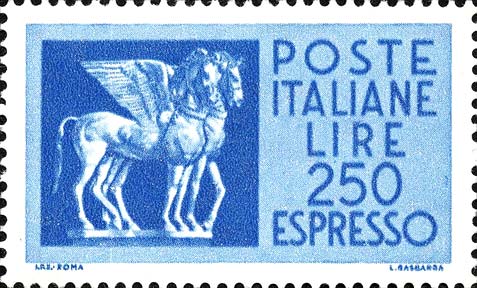 Francobollo Coppia di Cavalli Alati -  1974