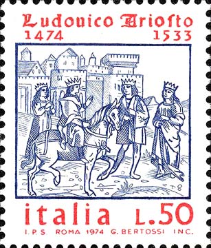 Francobollo Frontespizio di un'Edizione dell'Orlando Furioso -  1974