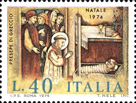 Francobollo Presepio di Greccio -  1974