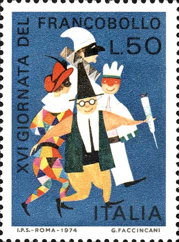 Francobollo Maschere Carnevalesche Italiane -  1974