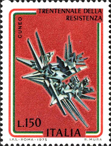 Francobollo Monumento alla Resistenza, a Cuneo -  1975