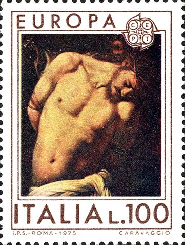 Francobollo Flagellazione di Cristo, Opera di Caravaggio -  1975
