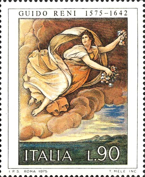 Francobollo Dipinto "Aurora Rospigliosi" di Guido Reni -  1975