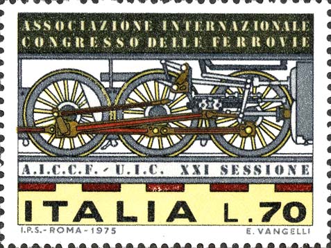 Francobollo Gruppo Motore di Locomotiva -  1975