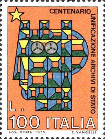 Francobollo Automazione degli Archivi -  1975