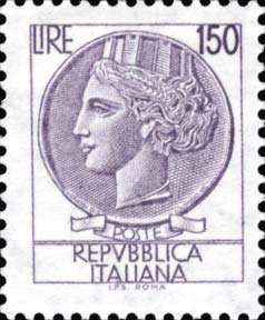 Francobollo Antica Moneta Siracusana -  1976