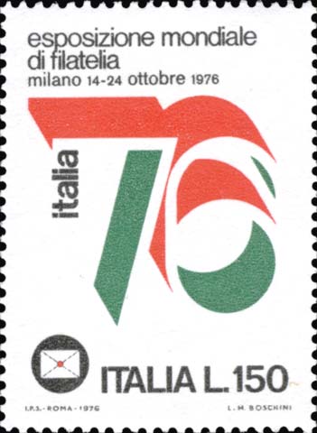 Francobollo Emblema dell'Esposizione Mondiale di Filatelia -  1976