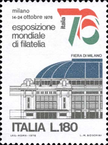 Francobollo Padiglione della Fiera di Milano -  1976